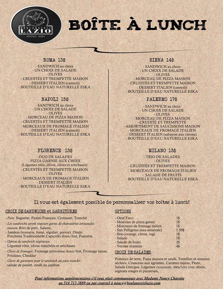 Boulangerie Lazio - Terrebonne, QC menu_pic