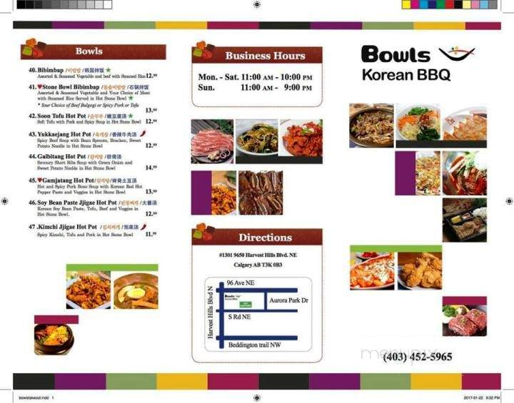 Bowls Korean BBQ - Calgary, AB menu_pic