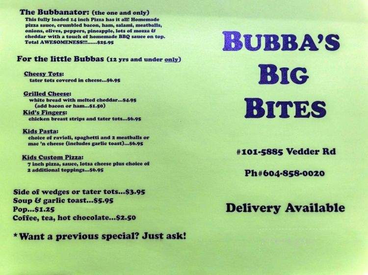 /8075066/Bubbas-Big-Bites-Chilliwack-BC - Chilliwack, BC