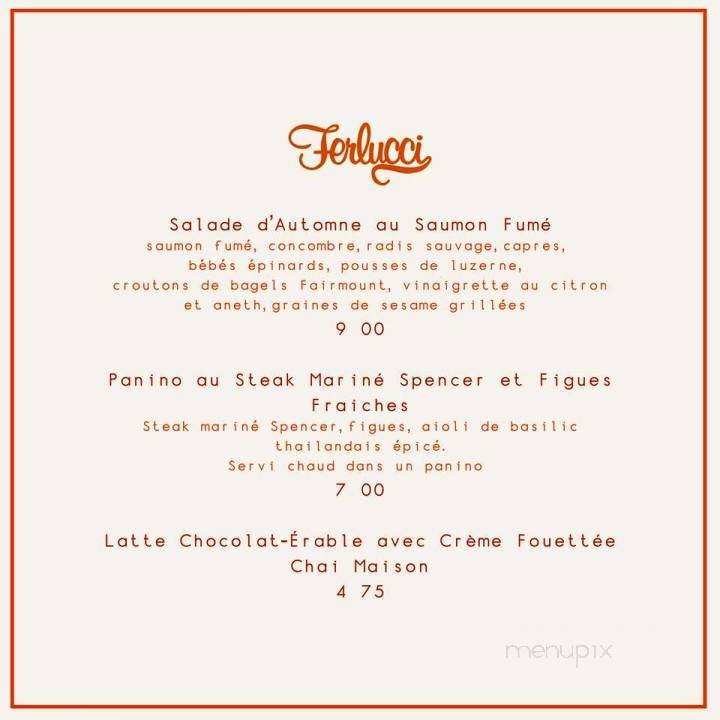 Cafe Ferlucci - Montreal, QC menu_pic