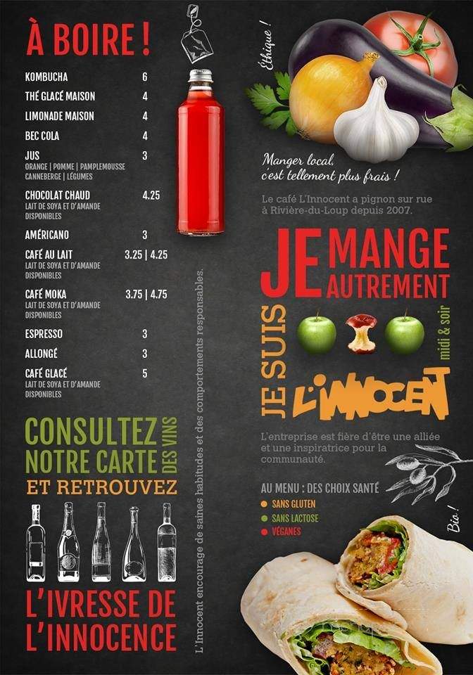 Cafe l'Innocent - Rivi?re-du-Loup, QC menu_pic