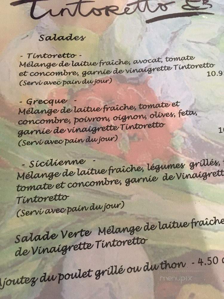 Cafe Tintoretto - Sutton, QC menu_pic