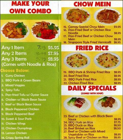 Camay Wok - Vancouver, BC menu_pic