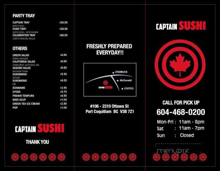 Captain Sushi - Port Coquitlam, BC menu_pic