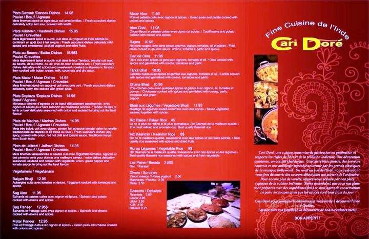 CariDore - Quebec City, QC menu_pic
