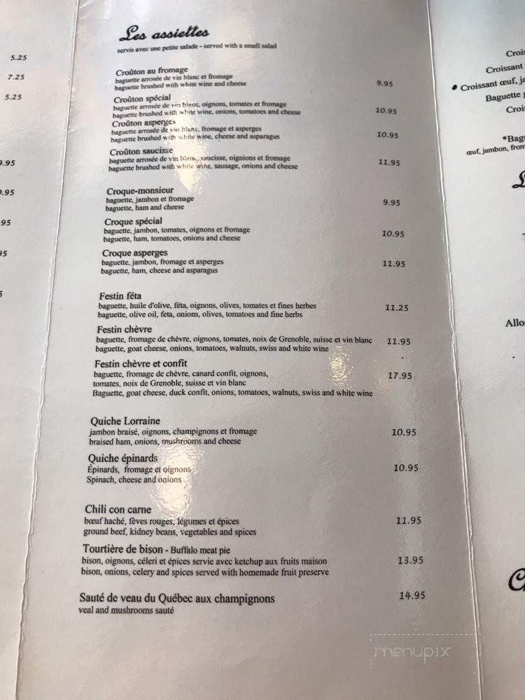 Chez Temporel - Quebec City, QC menu_pic