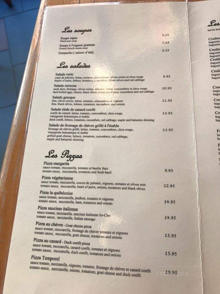 Chez Temporel - Quebec City, QC menu_pic