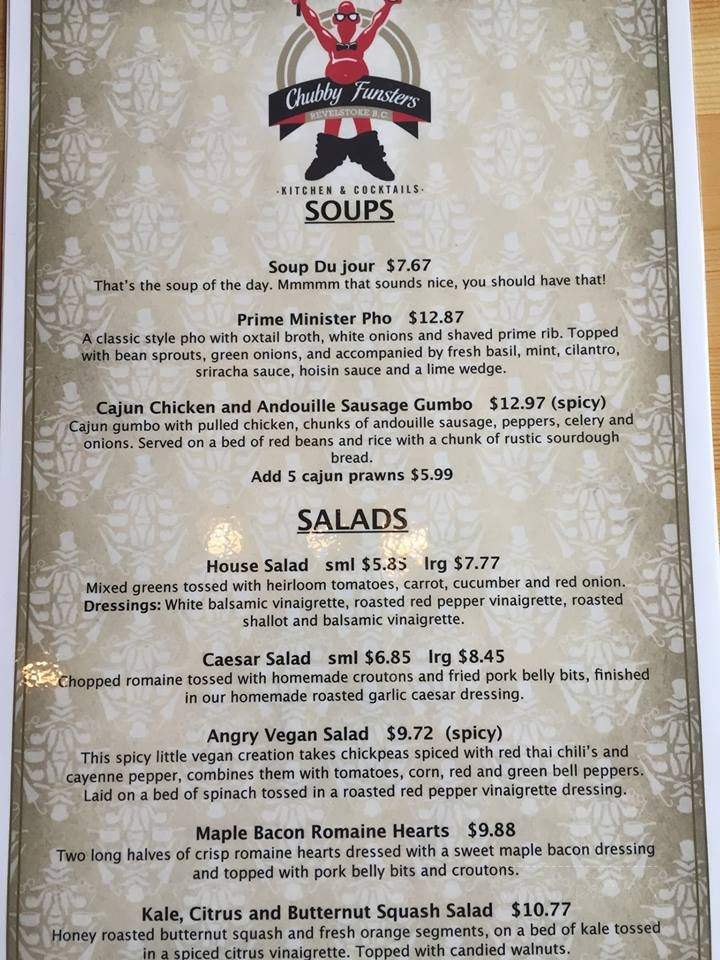 Chubby Funsters Kitchen and Cocktails - Revelstoke, BC menu_pic