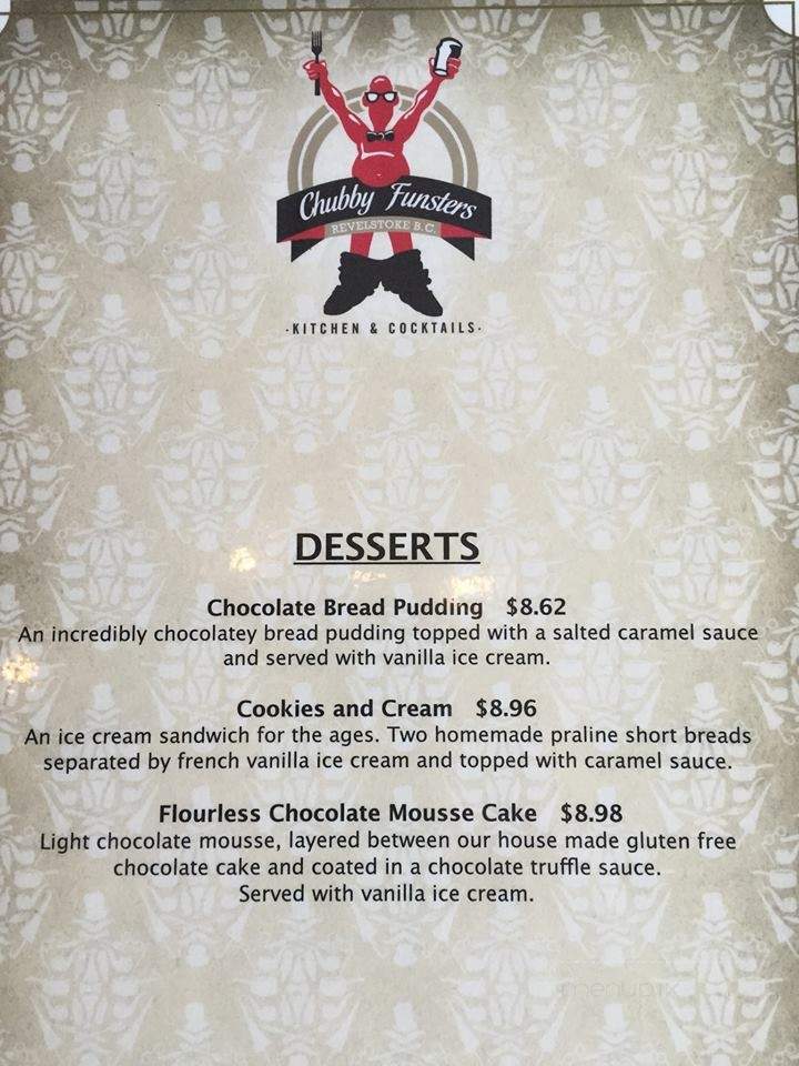 Chubby Funsters Kitchen and Cocktails - Revelstoke, BC menu_pic