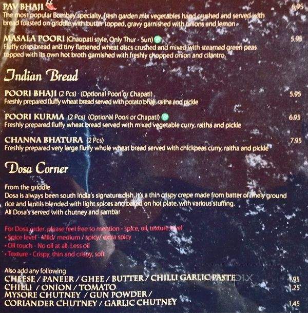 Chutney Swamy - Mississauga, ON menu_pic