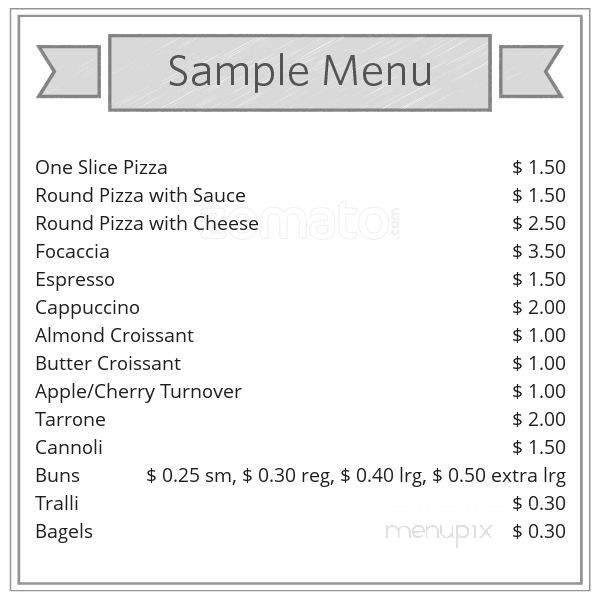 Cosenza Bakery - Woodbridge, ON menu_pic