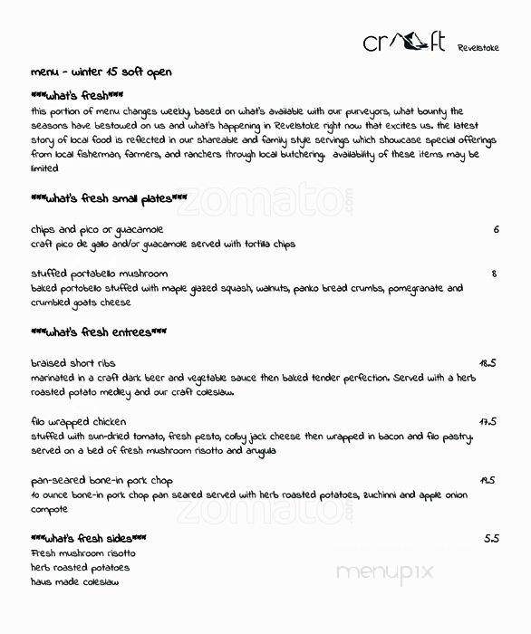 Craft Bierhaus - Revelstoke, BC menu_pic