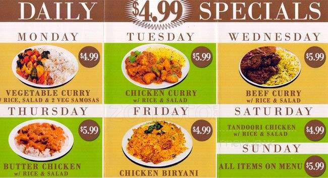 Curry Kitchen - Toronto, ON menu_pic