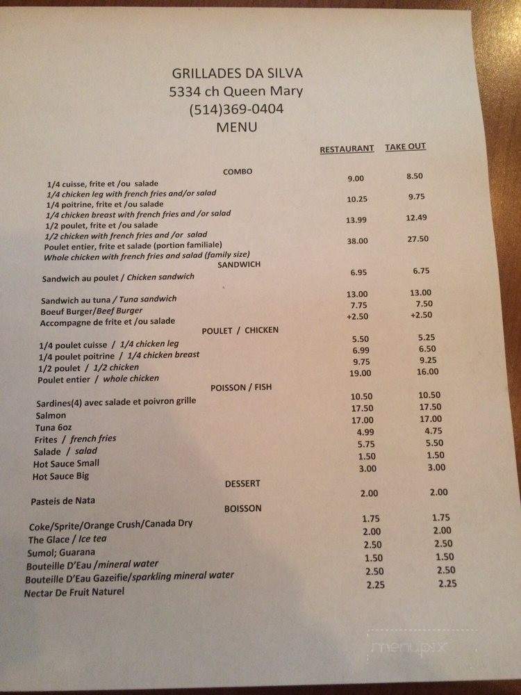 Da Silva - Montreal, QC menu_pic
