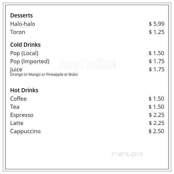 Dalisay Filipino Food - Thornhill, ON menu_pic