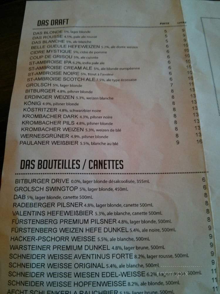 Das Bier - Montreal, QC menu_pic