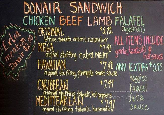 Donair Land - Vancouver, BC menu_pic