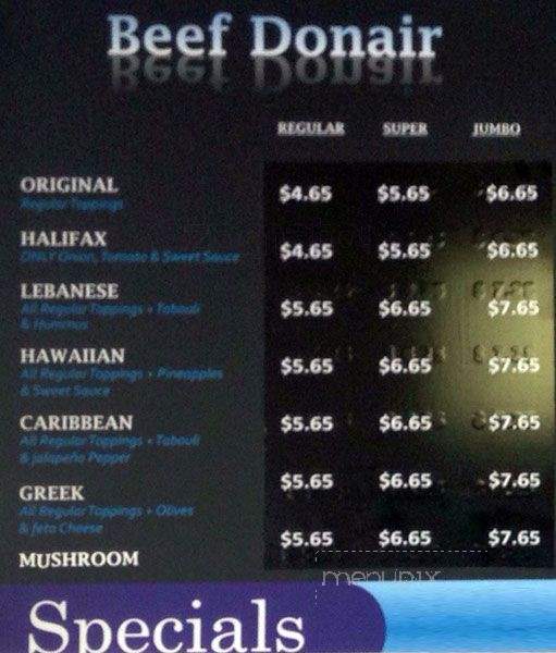 Donair Licious - Port Coquitlam, BC menu_pic