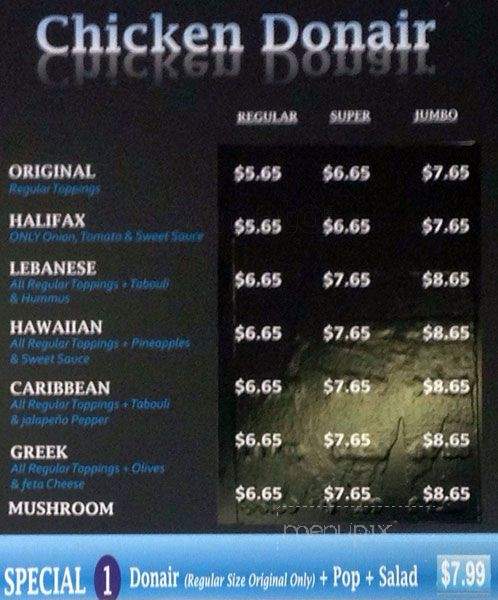 Donair Licious - Port Coquitlam, BC menu_pic