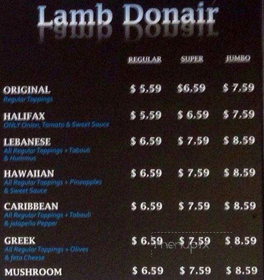 Donair Licious - Port Coquitlam, BC menu_pic