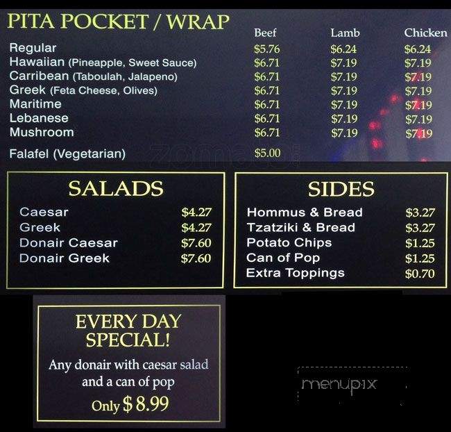 Donair Top - Chilliwack, BC menu_pic