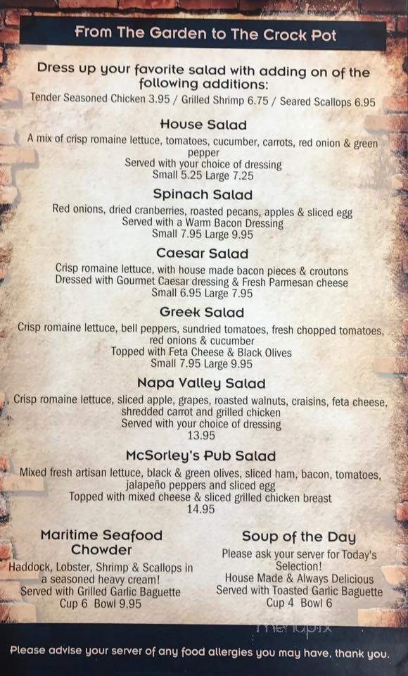 Duncan's Pub - Amherst, NS menu_pic