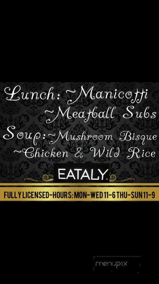 Eataly - Port Colborne, ON menu_pic