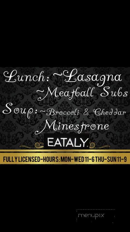 Eataly - Port Colborne, ON menu_pic