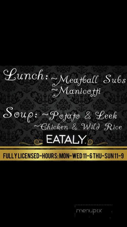 Eataly - Port Colborne, ON menu_pic