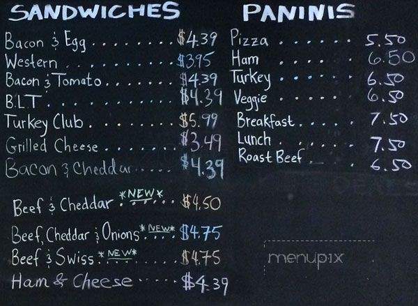 Fade In Cafe - Toronto, ON menu_pic
