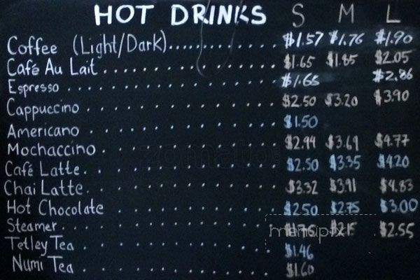 Fade In Cafe - Toronto, ON menu_pic