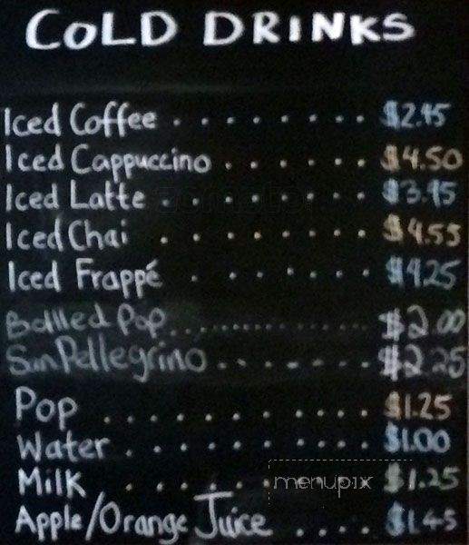 Fade In Cafe - Toronto, ON menu_pic