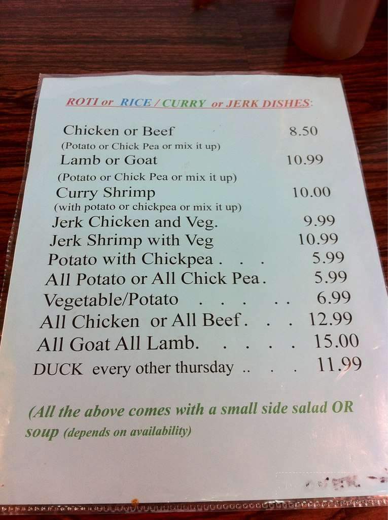 Famena's Famous Roti & Curry - Winnipeg, MB menu_pic