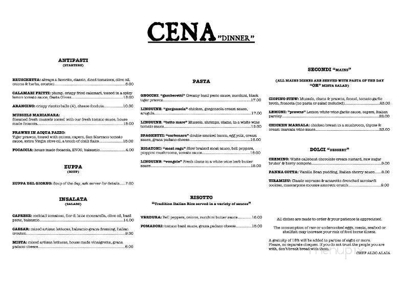 Figo Italian Bistro - Nanaimo, BC menu_pic