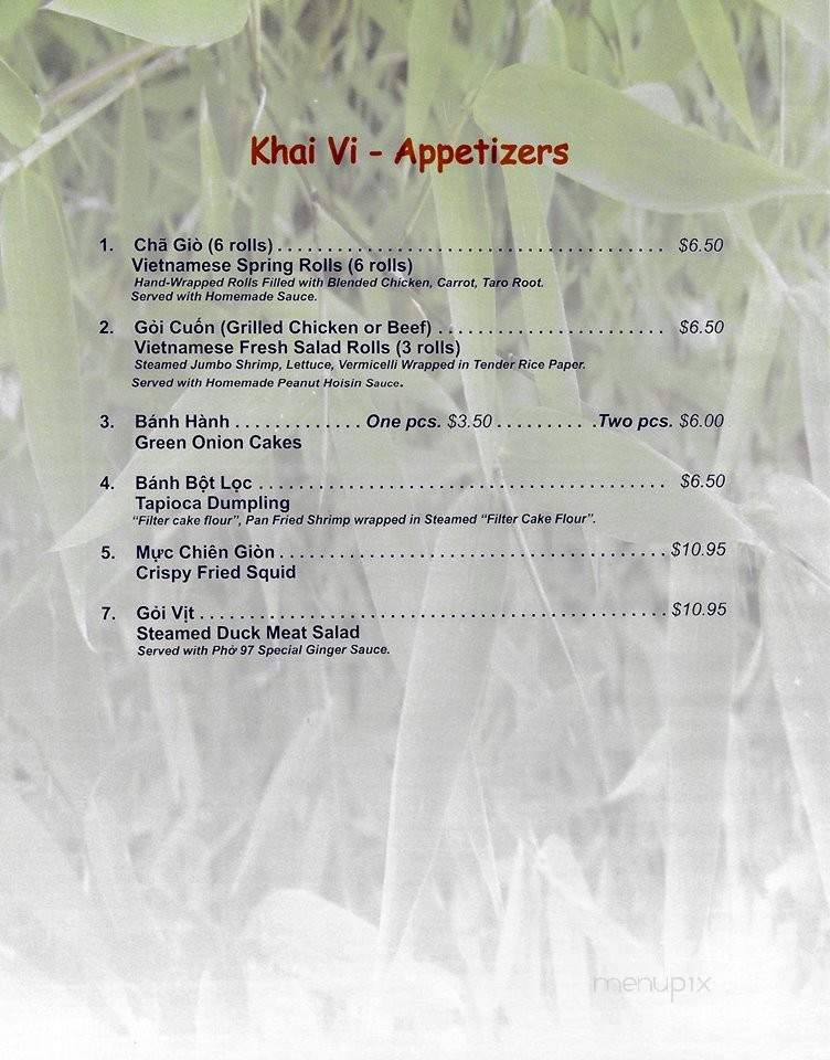 Filipino and Pho 97 Restaurant - Edmonton, AB menu_pic