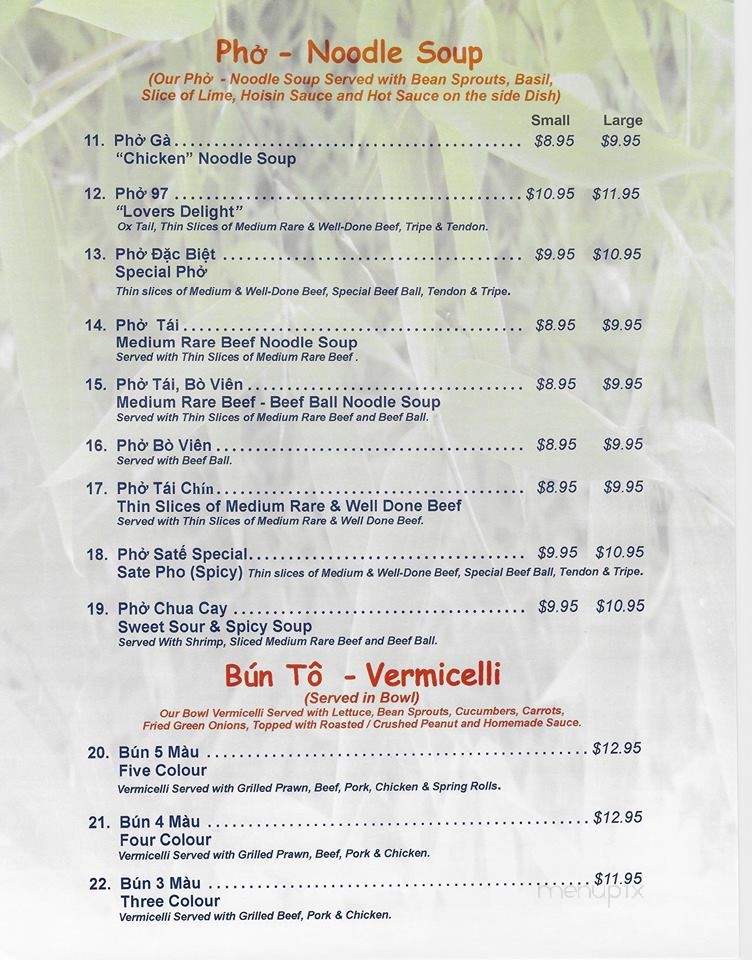 Filipino and Pho 97 Restaurant - Edmonton, AB menu_pic