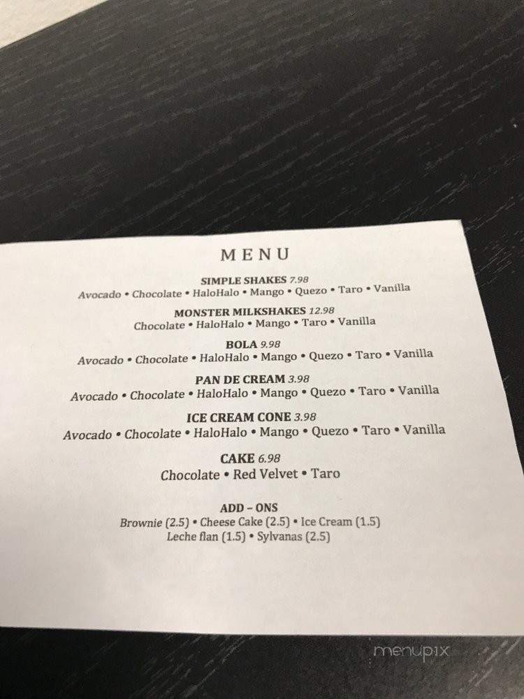 Flip Side Desserts - Vancouver, BC menu_pic
