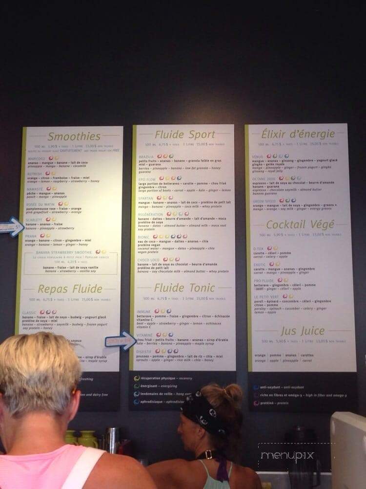 Fluide Juice Bar - Mont-Tremblant, QC menu_pic
