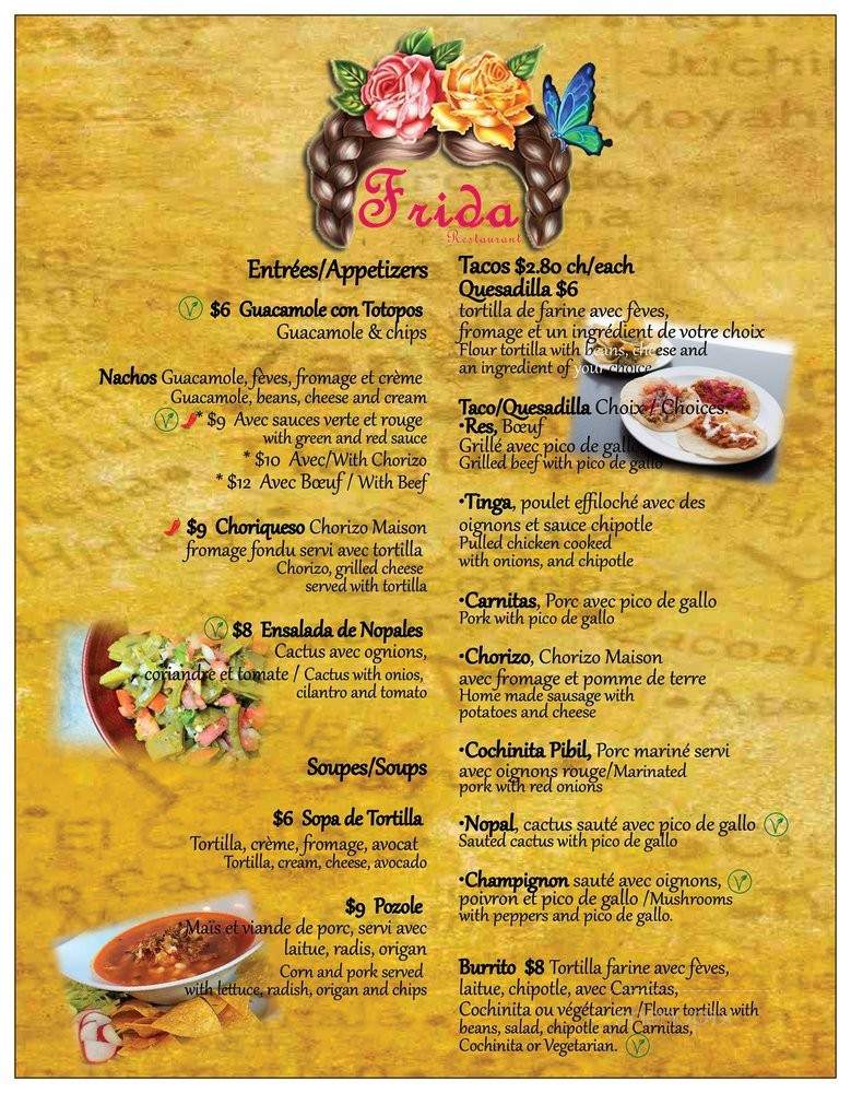 Frida - Montreal, QC menu_pic