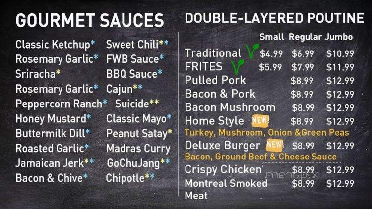 Frites Fries With Benefits - Vancouver, BC menu_pic