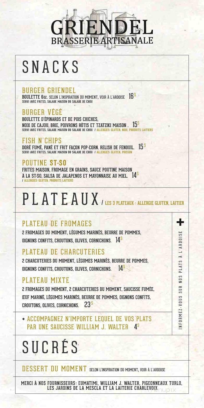 Griendel - Quebec City, QC menu_pic