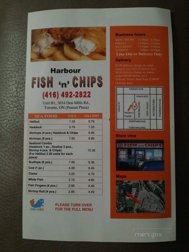 Harbour Fish and Chips - Toronto, ON menu_pic