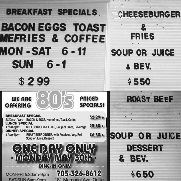 Hills Maple Leaf Restaurant - Orillia, ON menu_pic