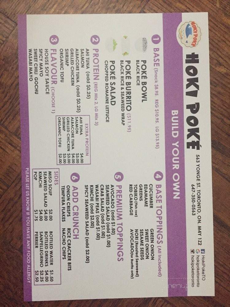 Hoki Poke - Toronto, ON menu_pic