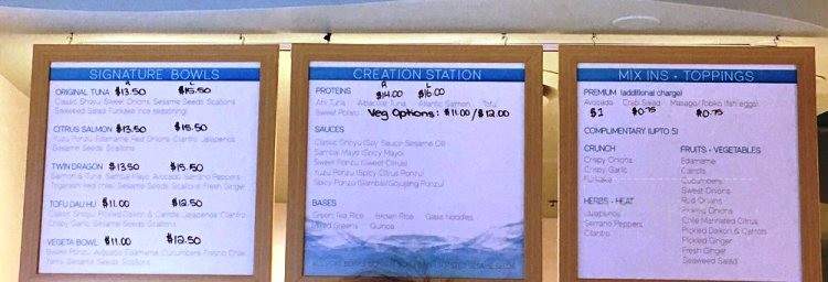 Hooked Poke Bar - Vancouver, BC menu_pic