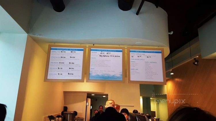 Hooked Poke Bar - Vancouver, BC menu_pic