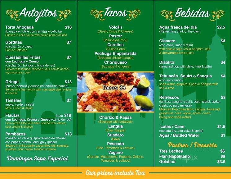 Itacate - Toronto, ON menu_pic