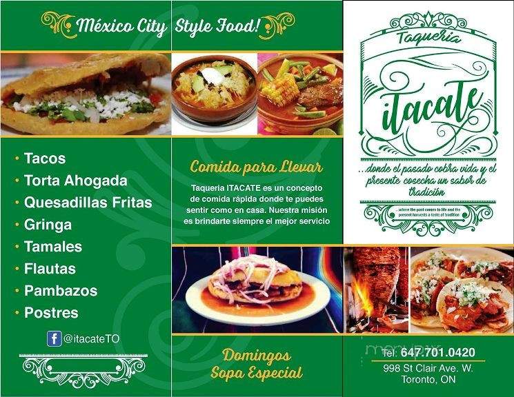 Itacate - Toronto, ON menu_pic