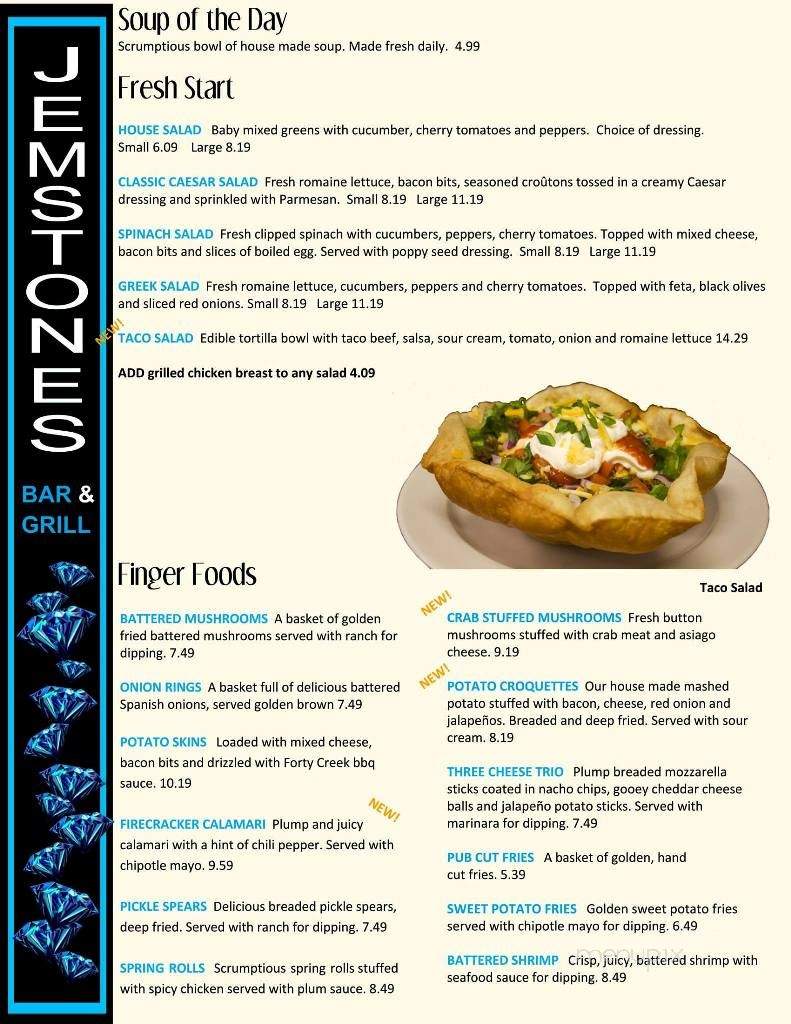 Jemstone's Bar & Grill - Minto, ON menu_pic