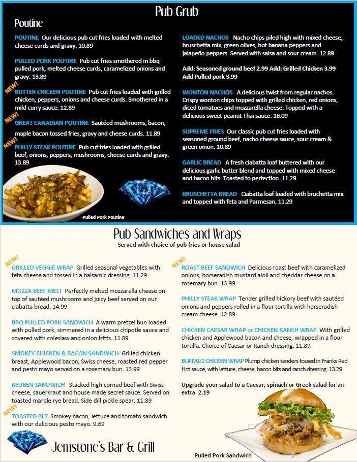 Jemstone's Bar & Grill - Minto, ON menu_pic